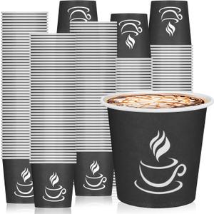 GGOLDMER 4 oz Paper Coffee Cups - 500 Pack Paper Espresso Cups, Disposable Coffee Cup, Small Paper Cup for Hot or Cold Beverage, Espresso, Cappuccino for Party, Picnic, Home, Office and Business (Black)