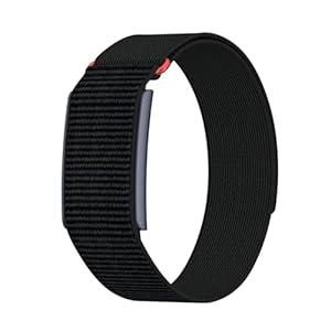 BlikWyt Nylon Loop Compatible with Amazfit Helio Strap Band, Breathable Soft Sport Hook and Loop Wristband with Overlay Covered Design (Black)