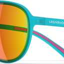 Lightweight TAC Polarized Tinted Classic Vintage Retro 70s Sunglasses, TR-90 Frame for Women Men, UV 400 Protection (Mint)