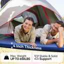 Hikenture Double Sleeping Pad for Camping, Ultralight 4" Extra-Thick Camping Mattress 2 Person, Inflatable Backpacking Sleeping Mat, Hiking Air Mattress for Tent (Navy Footpump 79x47.5in)