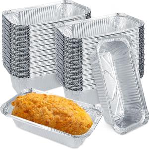 WOPPLXY 125 Pack1lb Aluminum Pans Aluminum Aluminum Foil Mini Loaf Pans, Disposable Loaf Pans for Baking, Mini Bread Loaf Pan Perfect for Baking Bread and Street Treats, 7.8 x 4.1 x 2.1 Inch, 23 Oz