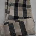 Americanflat 50x60 Throw Blanket - Soft and Breathable Cotton Throw Blanket for Couch, Bed, Chair - Decorative Blankets Perfect for Home, Office, or Outdoor Use - Black, Cream and Beige Plaid Design