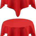 2 Pack Small Square Table Cloth 36X36 Inch Red Washable Fabric Tablecloth Polyester Solid Table Cover for Night Stand End Table Side Table Outdoor Indoor