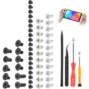 46PCS Full Screws Set for Nintendo Switch OLED Screw Replacement Console Head Accessories Parts with Repair Tools