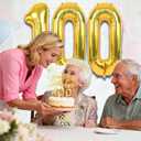 100th Birthday Decorations for Women with 100th Birthday Sash and Crown, Number Balloons, Birthday Card, Cake Topper and Candles, Happy 100 year old Female Gifts for Her, Gold