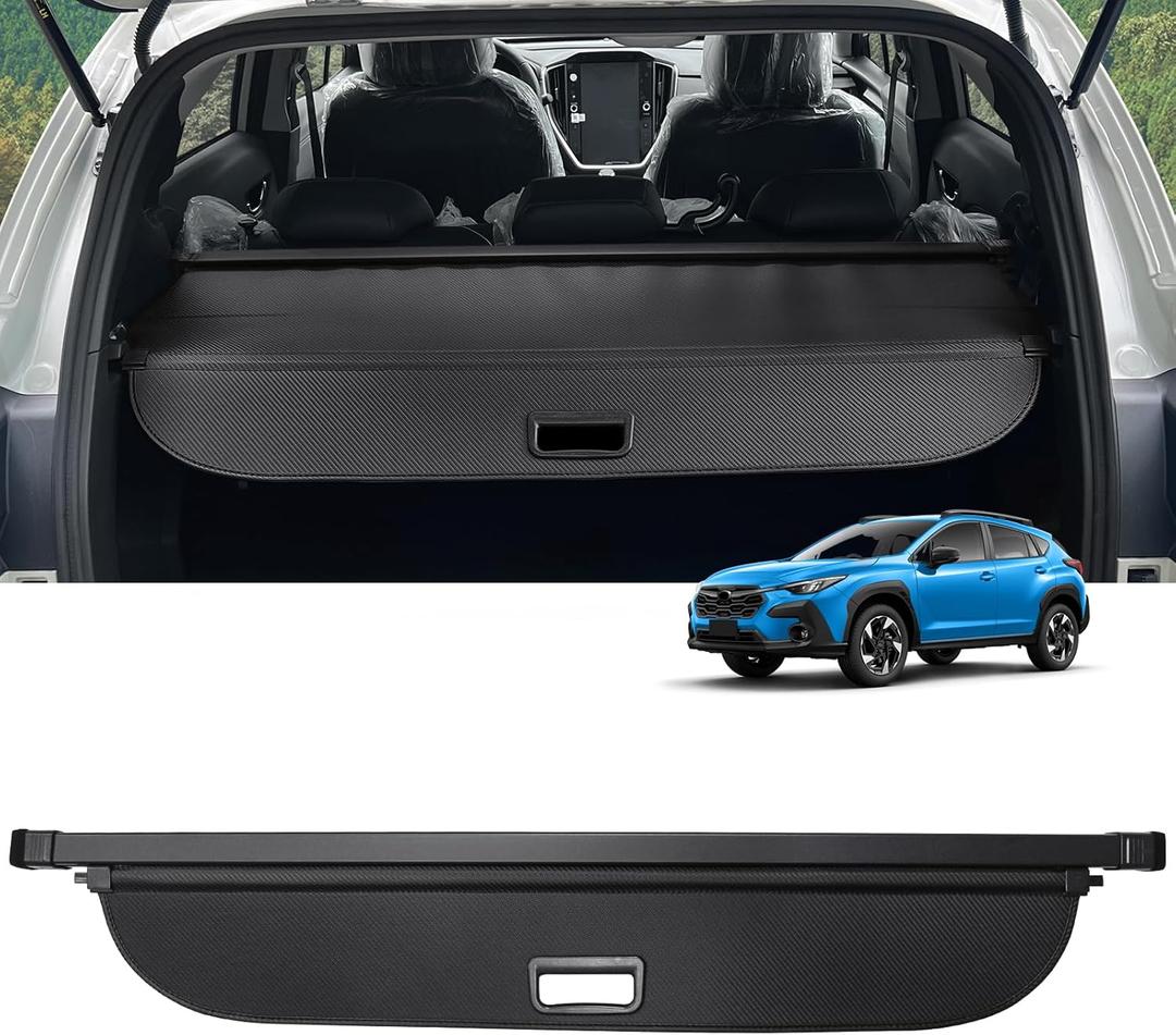 Cargo Cover for Crosstrek 2024 2025 2026 Accessories Retractable Trunk Cover Security Shielding Shade Cargo Luggage Cover Trunk Crosstrek Privacy Protection (Carbon Fiber Texture)