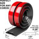 Floor Cord Cover by X-Protector  5 Overfloor Cord Protector  Self-Adhesive Power Cable Protector  Silicone Cord Protector  Ideal Extension Cord Cover to Protect Wires On Floor (60 in) (Grey (Big Hole))
