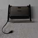 Panini Press Grill and Sandwich Maker 180 Degree Open Ceramic Plates Stainless Steel Finish