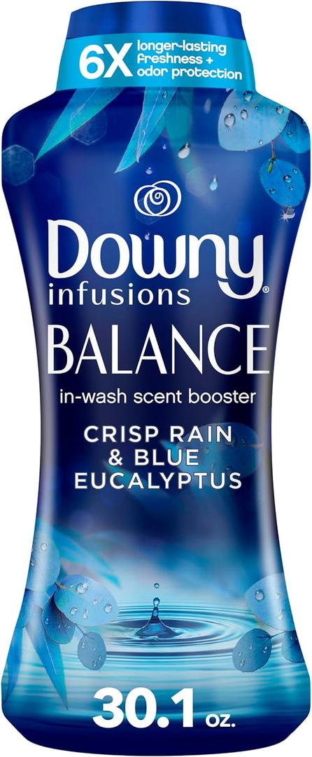 Downy Infusions In-Wash Laundry Scent Booster Beads, BALANCE, Crisp Rain and Blue Eucalyptus Scent, 30.1 oz