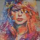 Colorful Woman Wall Art Abstract Graffiti Girl Paintings Female Portrait Poster Prints for Living Room Decor, 23.5x16 Inches