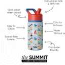 Simple Modern Kids Water Bottle with Straw Lid | 14oz Insulated Stainless Steel Kids Tumbler & Spill Proof Toddler Cup for School, Girls, Boys | Summit | Rad Dino