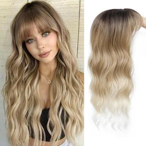 Hair Toppers for Women with Thinning Hair, 360 3D 20 Inch Long Curly Wavy Wiglet (Ombre Blonde)