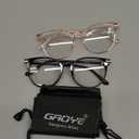 Gaoye 2 Pack Blue Light Blocking Glasses, Retro Round Eyewear Frame Anti Eyestrain Computer Glasses for Women Men - GY1688 (Black+Pink)