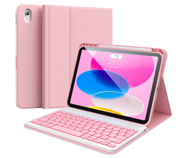 Keyboard Case for iPad (A16) 11th Generation 11 inch 2025&10th Gen 10.9 inch 2022 Magic-Style Backlit Keyboard with Multi-Touch Trackpad Floating Cantilever Stand Magnetic Case for iPad (Pink)