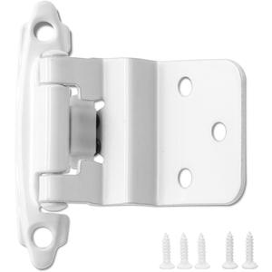 White Cabinet Hinges, 15 Pairs(30 Pack) 3/8 Inch Inset Self Closing Hinges for Cabinets Doors, 3/8 Inset White Kitchen Hardware Cabinet Door Hinges