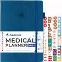 Clever Fox Medical Planner Daily  Health Diary Notebook, Wellness Journal & Self-Care Logbook, Lasts 3 Months, 7x10.5 (Mystic Blue)