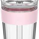 KeepCup Cold Cup - Longplay Double wall Glass Ice Coffee Tumbler with Lid and Straw - 16oz (454ml) - Pashmak (12 Ounces)