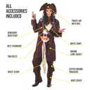 fun shack Mens Pirate Costume, Adult Pirate Outfit for Men, Halloween Pirate Attire, Perfect for Costume Parties (Large)