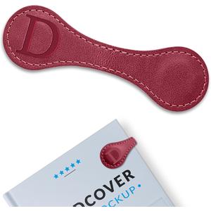 Personalized Leather Magnetic Bookmarks (1 Pack) Vintage Custom Engraved Initial ID Identification Book Marker Clip Gift for Book Lover Avid Readers (Letter D, Red)