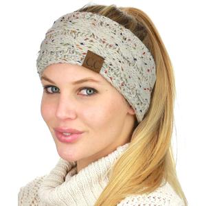 C.C Soft Stretch Winter Warm Cable Knit Fuzzy Lined Ear Warmer Headband