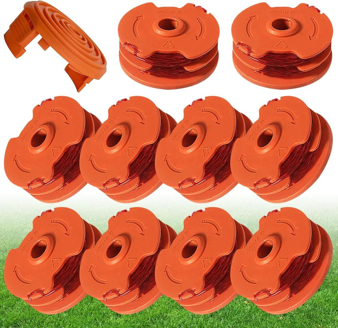 WA0007 Weed Wacker Spools for Worx WG116 WG119 WG124 WG173 WG183, Replacement Trimmer Spools 16ft 0.065'', 10-Line Spool + 1 Cap WA0007 Weed Wacker Spools for Worx WG116 WG119 WG124 WG173 WG183, Replacement Trimmer Spools 16ft 0.065'', 10-Line Spool + 1 Cap