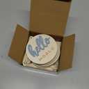 Burbell 7 Pack 3D Baby Monthly Milestone Card Signs Baby Announcement Sign Double Sided Hello World Newborn Signs Wooden Circles Discs for Welcome Newborn Boy Girl Photo Props(Slate Blue,Letter)