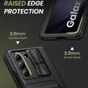 for Samsung Galaxy Z Fold 5 Case with Card Holder & Slide Camera Cover, Built-in Screen Protector & Hinge Protection, Shockproof Durable Wallet Phone Case for Galaxy Z Fold 5 5G 2023, Black