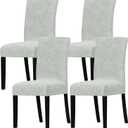 Dining Room Chair Covers Set of 4 - Removable Dining Chair Covers Stretch Dining Chair Slipcovers Kitchen Chair Slipcovers Parsons Chair Covers Protector Cover for Chairs Dining RoomLigeh Grey