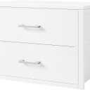 BOLUO Stackable Storage Drawers Closet Organizers and Storage Bins Fabric White 2 Drawer Dresser for Bedroom Office Modern (L(16.1"D x 21.8"W x 19.7"H))