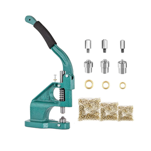 BEAMNOVA Grommet Tool Kit Hand Press Eyelet Setter Machine 1/4, 3/8, 1/2 Inch (6, 10, 12 mm) Setting Dies, 1500 Golden Grommets
