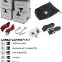 Universal Canoe Carrier Kit Canoe Foam Block for Roof Soft Standard Replacement Car Top Roof Racks Pads with Tie-Downs, 6 inch