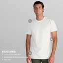 BYLT Split Hem Short Sleeve Men's T-Shirt - Polyester, Cotton, and Spandex Blend – Moisture Wicking, Breathable, Classic Fit (White, S)