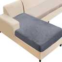 NAISI Sectional Couch Cover 1 Piece Velvet Separate Chaise Lounge Cover Soft Stretch Sofa Slipcovers for Left/Right Chaise Sectional Couch(Chaise Lounge,Dark Grey)