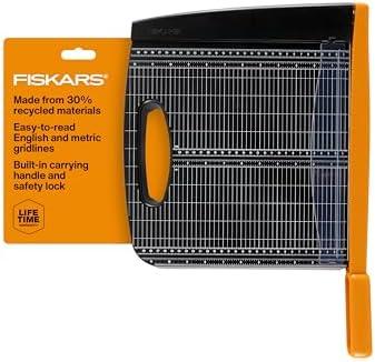 Fiskars Recycled Bypass Paper Trimmer - 12" Cut Length - Guillotine Paper Cutter with Self-Sharpening Blade - Black