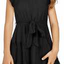 blibean Tween Girls Elegant Dresses Kids Summer Ruffle Sleeve Dress Size 8-9 Years Old