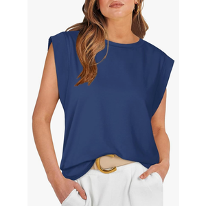 WIHOLL Cap Sleeve Tops for Women Summer Top Basic Tee Shirts Casual Tank Loose Fit 2025 Fashion S