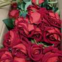 Hananona 50 Artificial Roses in Bulk, Fake Velvet Silk Burgundy Roses Realistic Red Roses for Wedding Centerpieces Flower Arrangement Home Decor (50, Burgundy)