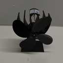 HYUWANGYU Heat Powered Stove Fan Aluminum 4 Blade Heat Powered Fireplace Stove Fan with Thermometer for Wood Log Burning and Circulating Warm for Home Heating