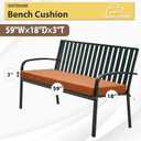 Outdoor Bench Cushion,Olefin Fabric Bench pad for Outdoor Furniture with Removable Cover,Rain-Proof and Fade Resistant for Garden Settee Porch Pads with Ties,42 x 18/48 x 18/59 x 18inch