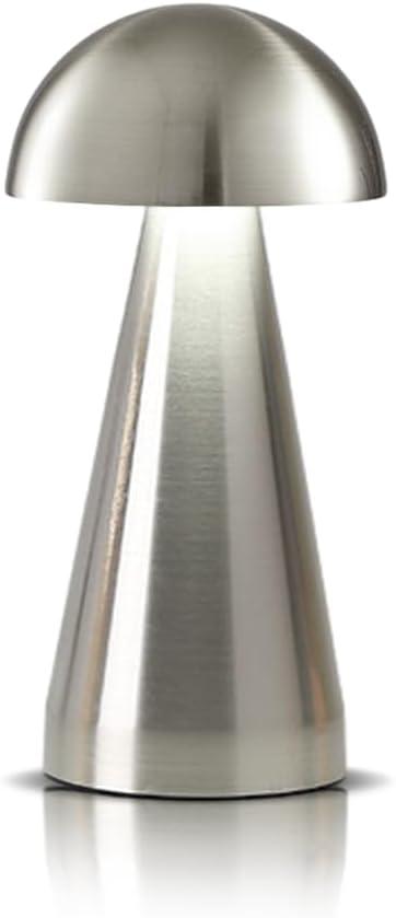 Portable Metal LED Table Lamp, Cordless Metal Desk Lamp,3 Color Touch Control Rechargeable Lamp,3-Levels Brightness Room Decor Desk lamp (Silver)