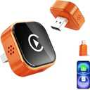 2026 Wireless CarPlay Adapter for iPhone,2 in 1 for Apple Carplay and Android Auto Adapter,Mini carplay Wireless Adapter Convert Wired to Wireless, Plug & Play, USB to USB-C/Type-C (Orange)