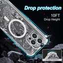 for iPhone 15 Pro Max Case Clear Magnetic, Compatible with MagSafe, Ocean Marine Animals Pattern, Slim Shockproof Camera Lens Protection Phone Case for Women Men 6.7" - White