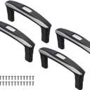 uxcell 4Pcs Luggage Telescopic Handle Replacement, Suitcase Handle Replacement Pull Grip for Telescopic Handle Repair Travel Accessories(Black, 6.1 Inch)