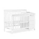 Dream On Me Jayden 4in1 Mini Convertible Baby Crib & Changer with Storage in White, Pinewood, GreenGuard Gold & JPMA, 1 Mattress Pad, 3 Levels, Converts to Mini Day & Twin-Size Bed (Add On Rail)