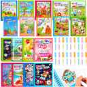 18 Pcs Water Coloring Books for Toddlers Reusable Painting Book with Pens Mess Free Water Pen for Toddlers Dino Animal Themed Coloring for Boys and Girls Painting