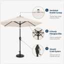 7.5ft Patio Umbrella, Outdoor Table Market Umbrella with Smooth Crank Lift, 6 Windproof Fiberglass Ribs, UPF50+ UV Protection for Deck, Pool, Garden and Backyard