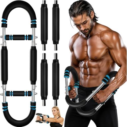 Twister Arm Trainer for Men and Women, Adjustable 5 Resistance Levels (33-120 lbs) Chest & Arm Workout Equipment with 4 Springs and Training Manual, Home Gym Strength Trainer with Anti-Slip Handles