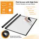 Outdoor Projector Screen 80 Inch, 16:9, High Gain, Projector Screen with Stand, Wind-resistant Design for Portable Projection Screen Outdoor, With Ropes and Spikes, 4K Image for Home Theater, Camping.