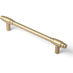 6Pack Champagne Bronze Cabinet Pull, 5" Hole Center Modern Handle