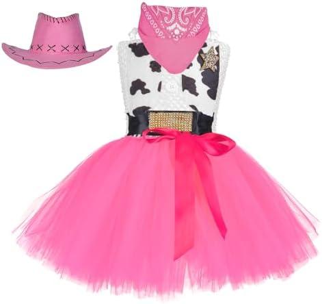 Tutu Dreams Halloween Cowgirl Costume for Girls 1Y with Bandana Cowboy Hat Birthday Party Dress Up Clothing
